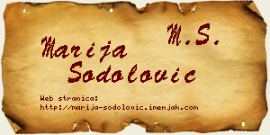 Marija Šodolović vizit kartica